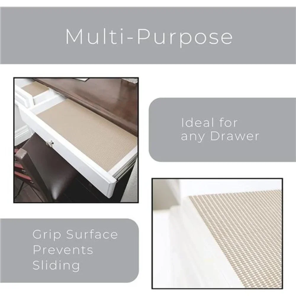 Smart Design Classic Grip Shelf Liner - 12 Inch x 60 Feet Total (Set of 6 Rolls)
